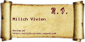 Milich Vivien névjegykártya